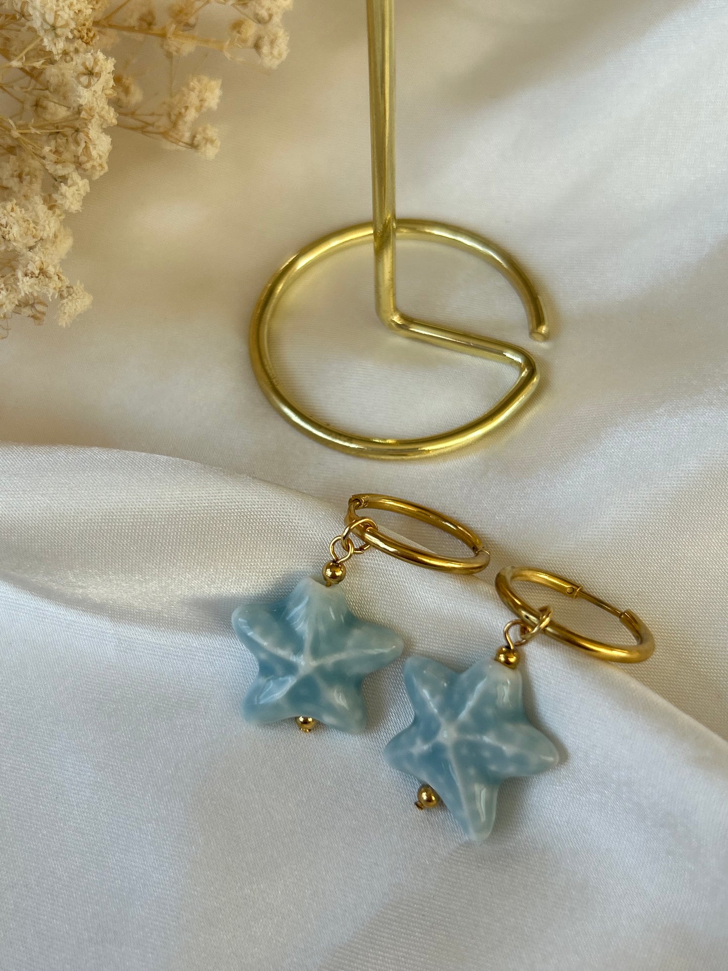 Blue Beach Star Earrings