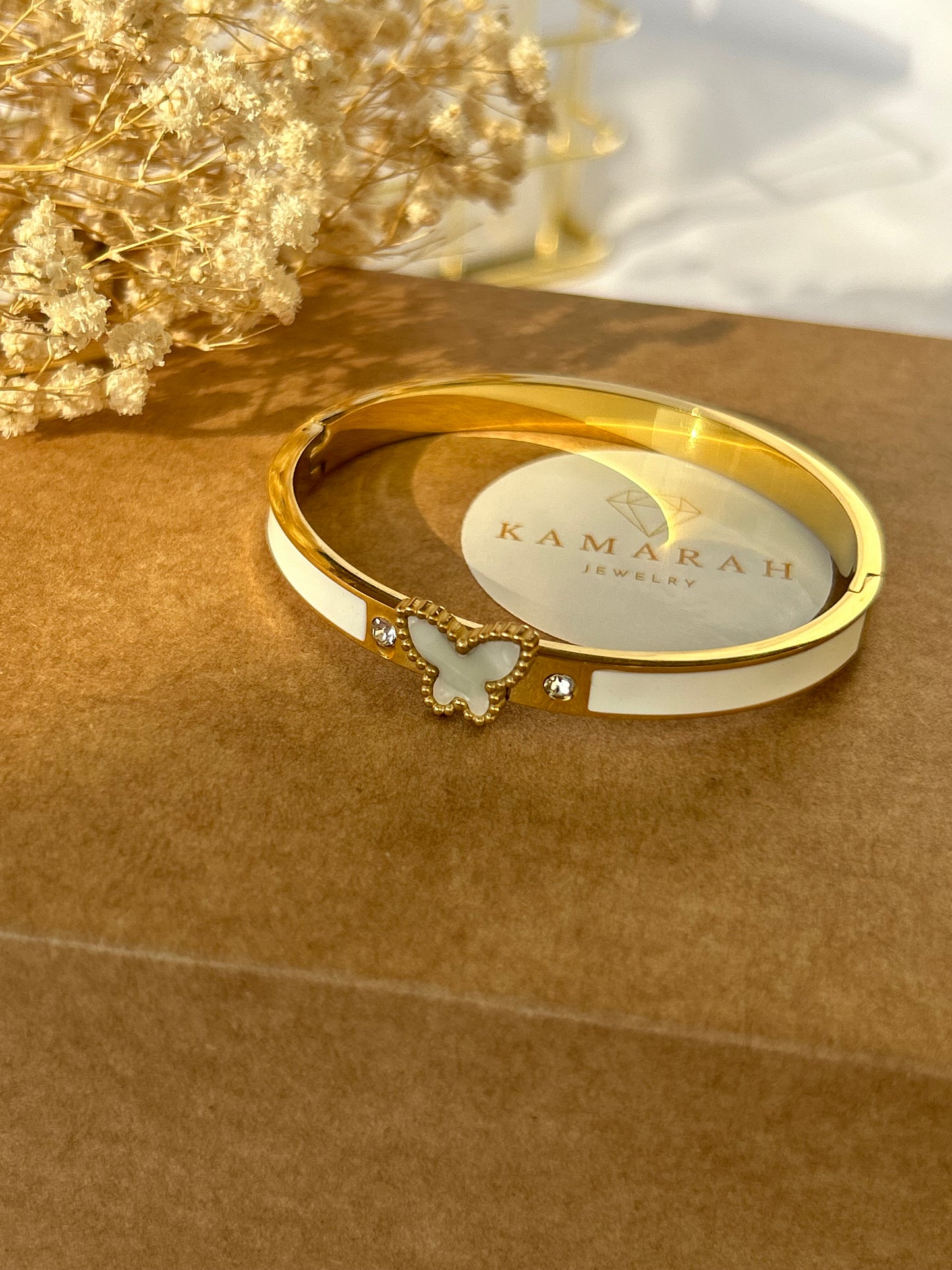 White Butterfly Bangle