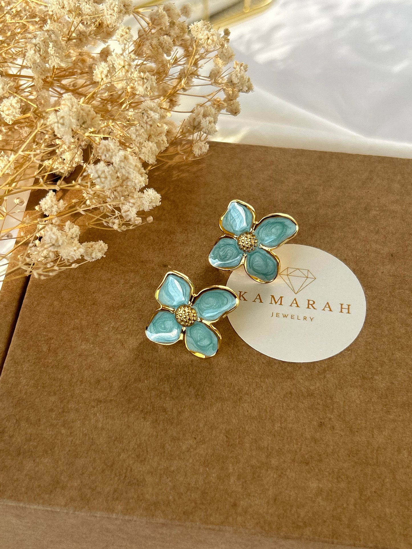 Blue Flower Earrings