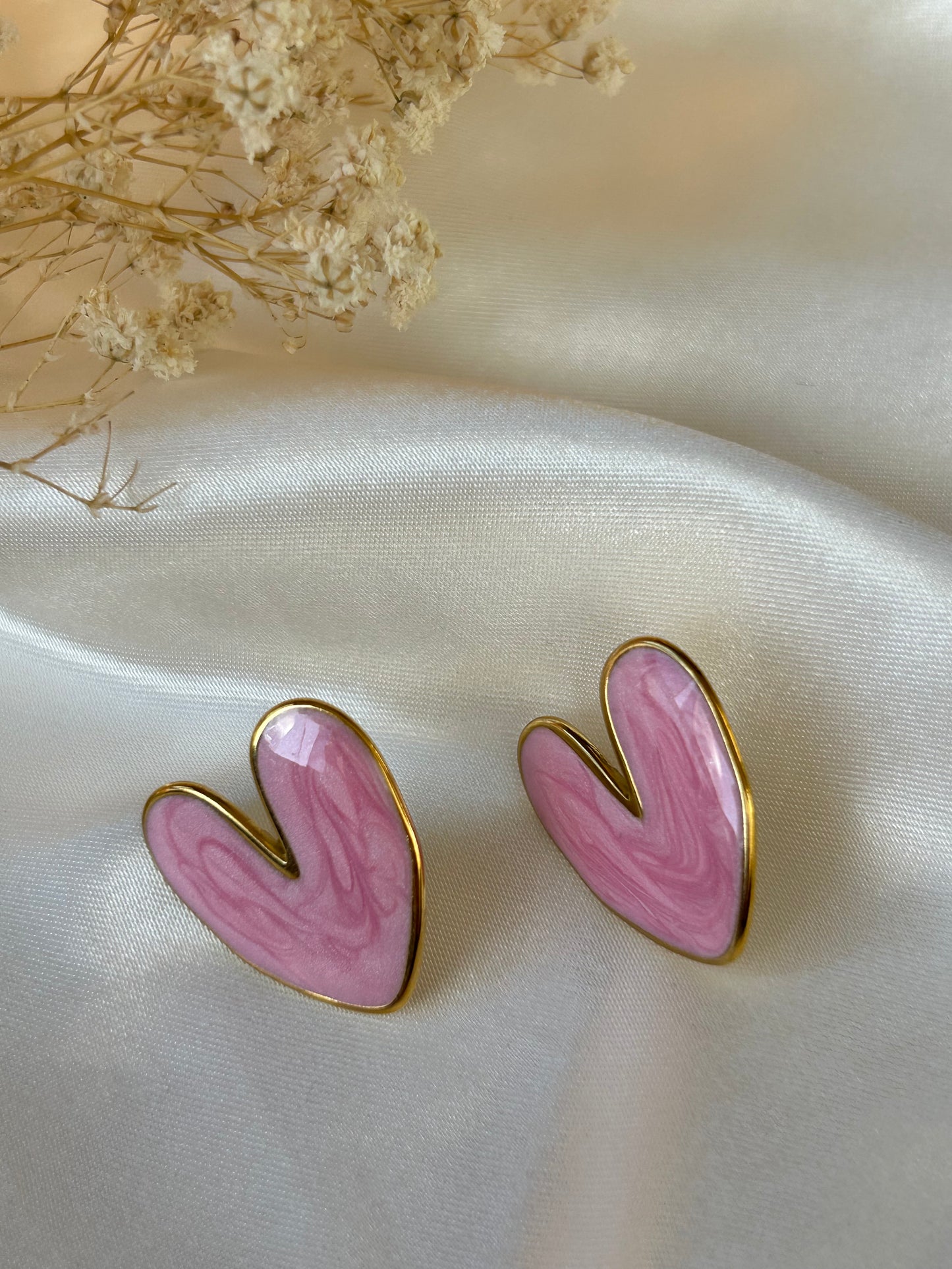 Pink Heart Earrings