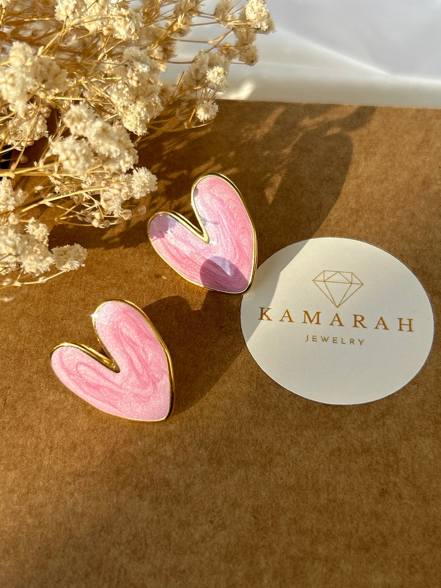 Pink Heart Earrings