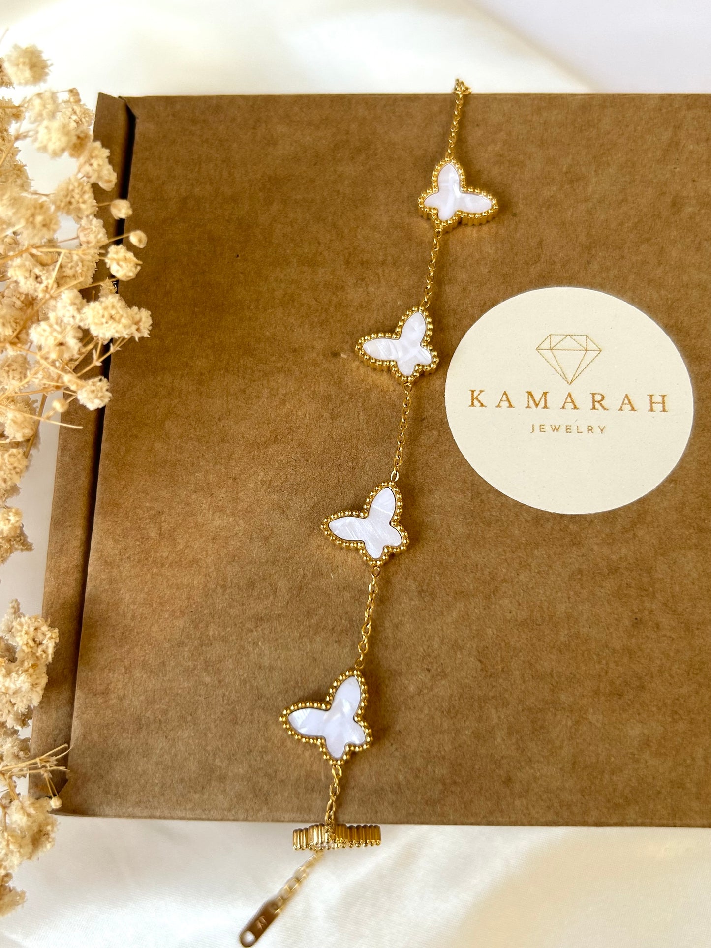 White Butterfly Bracelet