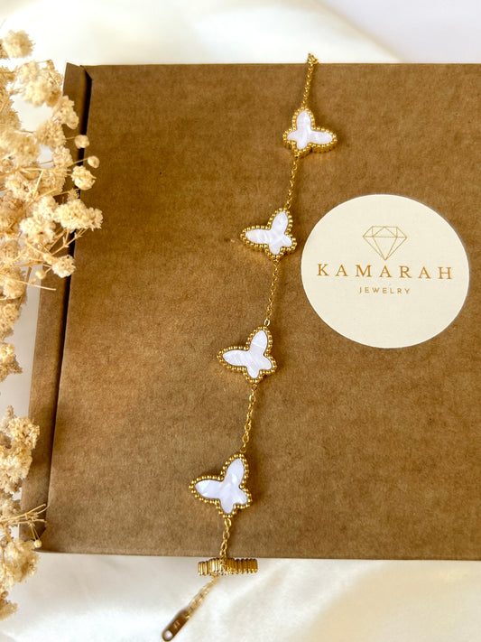 White Butterfly Bracelet